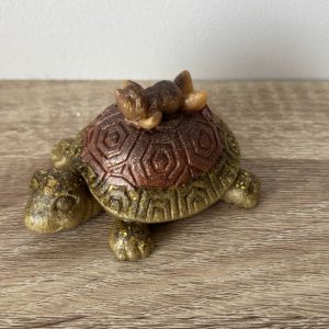 Tortue marron et verte