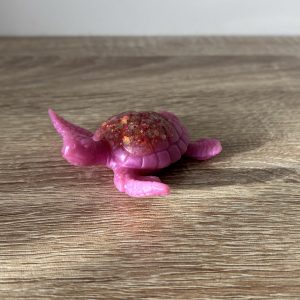 Petite tortue rose pailletée