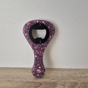 Décapsuleur rose à paillettes