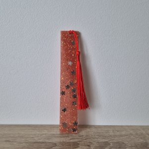 Marque-pages rouge à paillettes