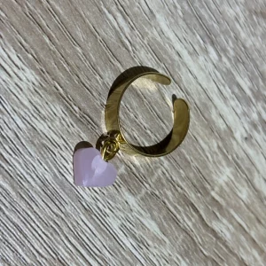Bague coeur rose 1