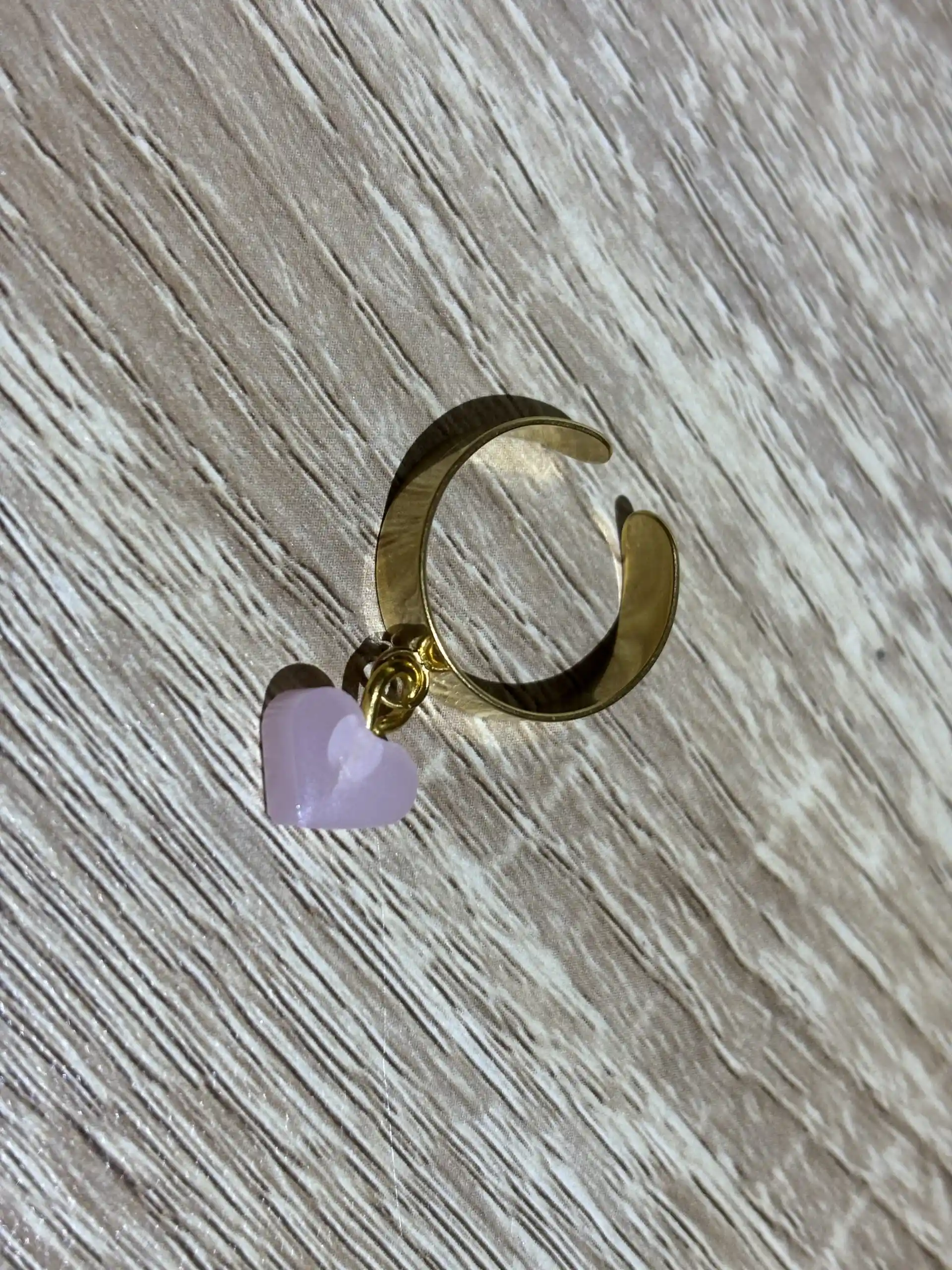 Bague coeur rose 1