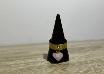 Bague coeur rose 2