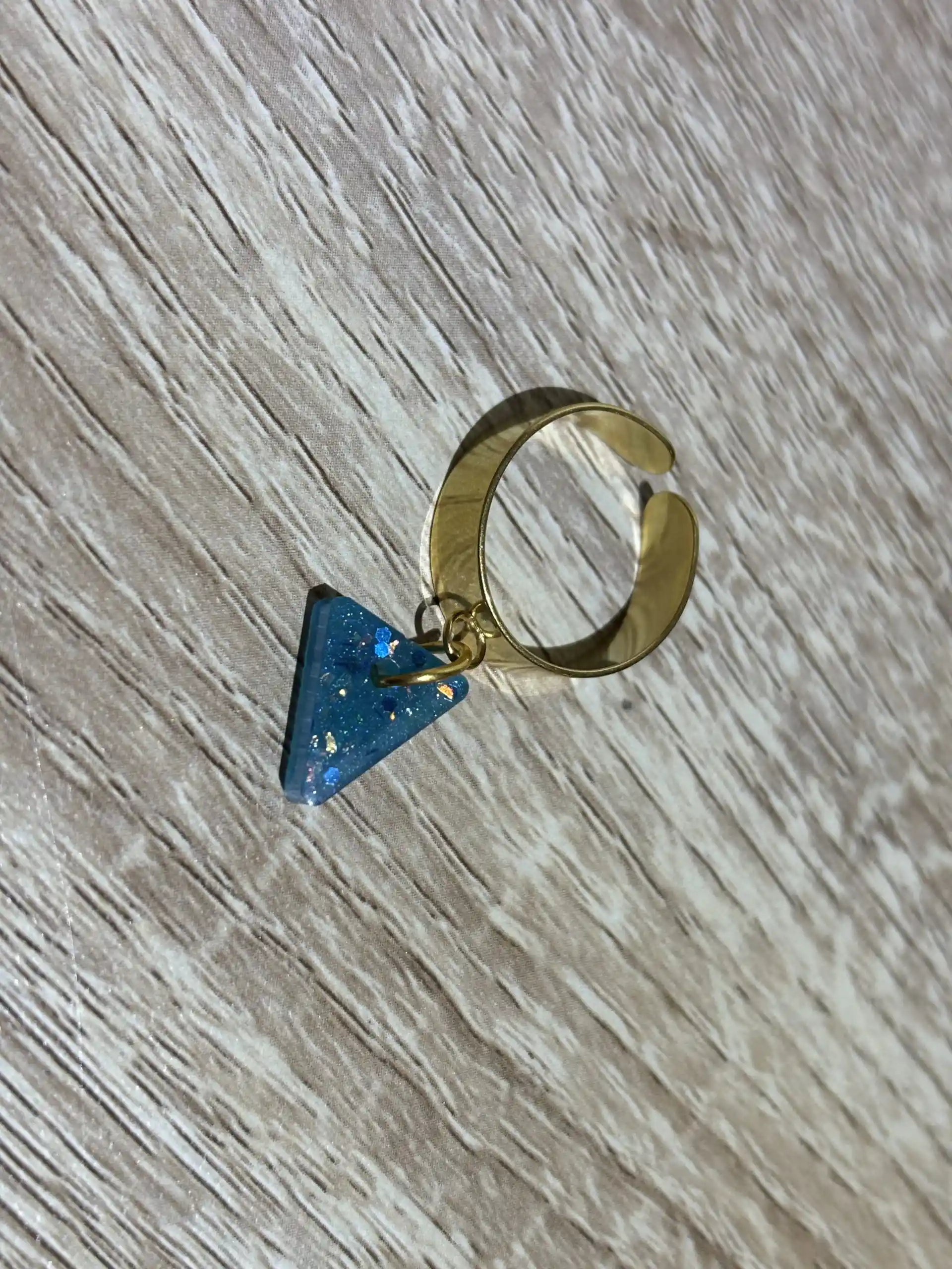 Bague triangle bleu 1