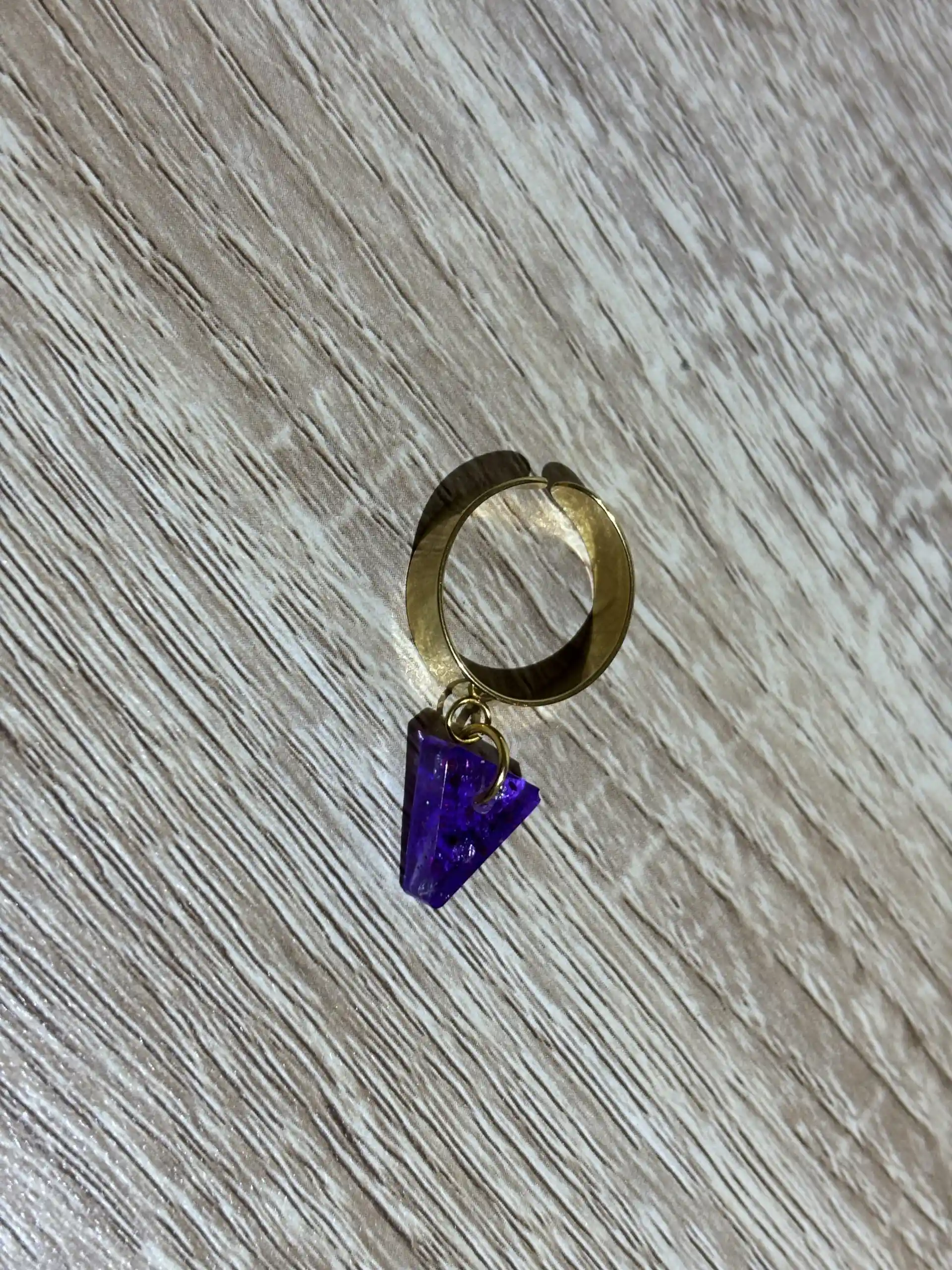 Bague triangle violet 1