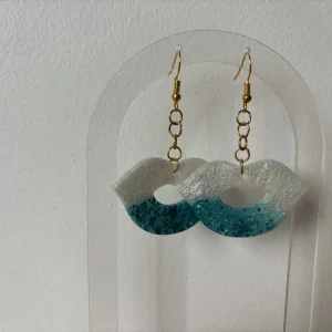 Boucles d'oreilles bouche bleu 1