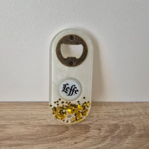 Décapsuleur blanc et doré Leffe
