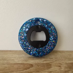 Décapsuleur rond bleu