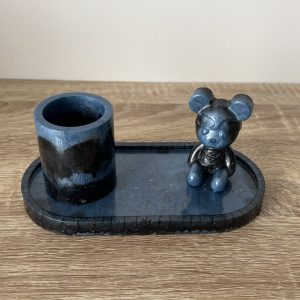 Pot ours noir et bleu/gris