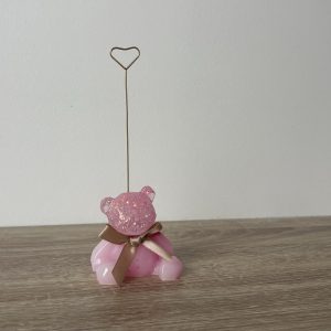 Ours porte-photo rose