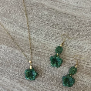 parure fleur verte 1