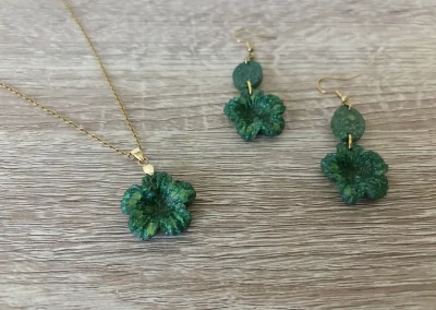 parure fleur verte 2
