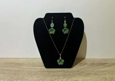 parure fleur verte 3