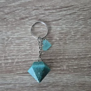 Porte clés diamant vert 1