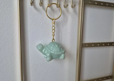 Porte-clés tortue vert clair 3