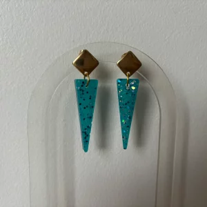 Boucles d'oreilles triangle bleu