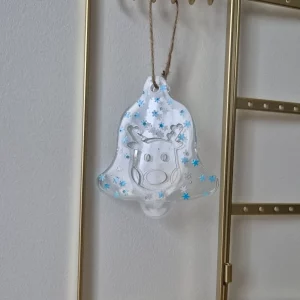 Cloche renne transparent et bleu