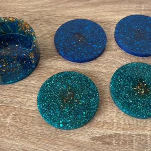 Dessous de verre bleu océan