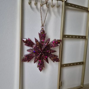 Flocon rose foncé pailleté