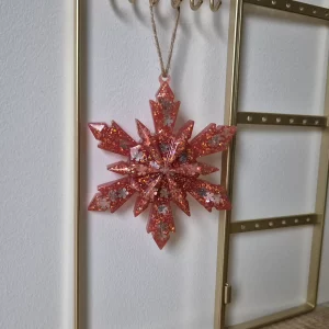 Flocon rose avec paillettes