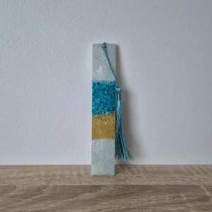 Marque-pages bleu, blanc et doré
