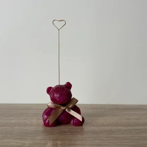 Ours porte-photo bordeaux