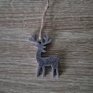 Petit renne gris pailleté