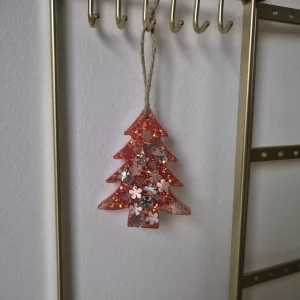 Petit sapin rouge grosse paillettes