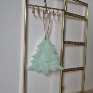 Sapin blanc à paillettes vertes