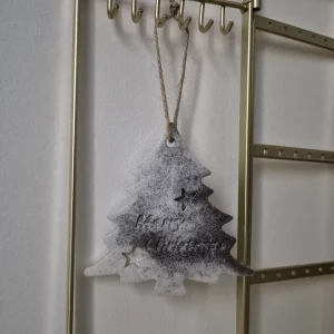 Sapin "Merry Christmas" noir et blanc