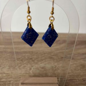Boucles losange bleu