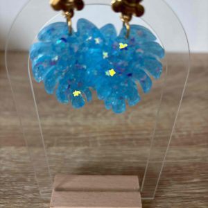 Boucles feuille bleu ciel étoilé