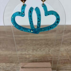 Boucles coeur ouvert bleu