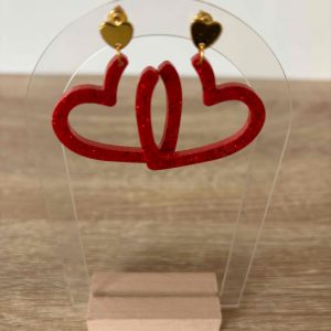 Boucles coeur ouvert rouge