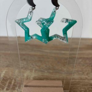 Boucle étoile vert et argent
