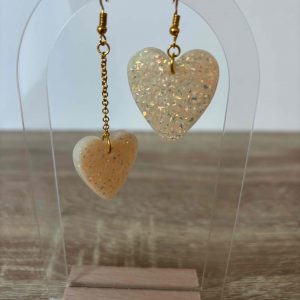 Boucle coeur asymétrique saumon