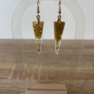 Boucles triangle doré pailleté