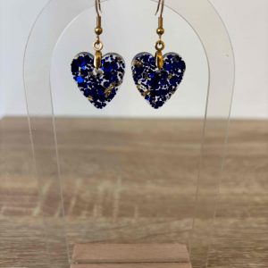 Boucle coeur bleu paillettes