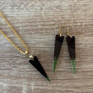Parure triangle marron et vert