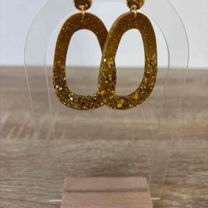 Boucles ovale doré paillettes