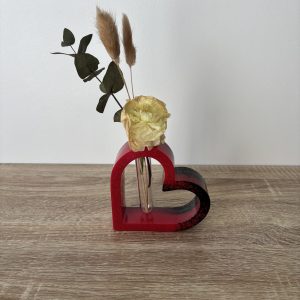 Vase coeur rouge et noir