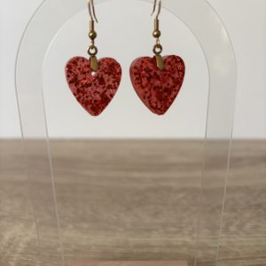 Boucles coeur rouge paillettes