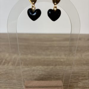 Boucles petit coeur noir